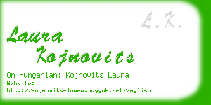 laura kojnovits business card